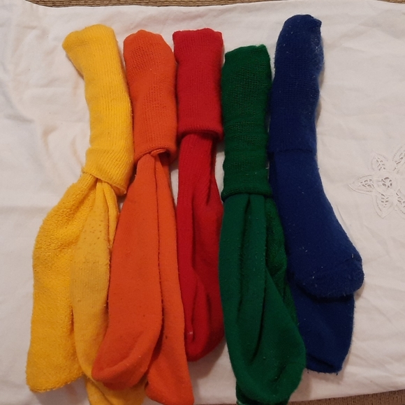 Accessories - 5 pair of vintage solid color socks rainbow variety